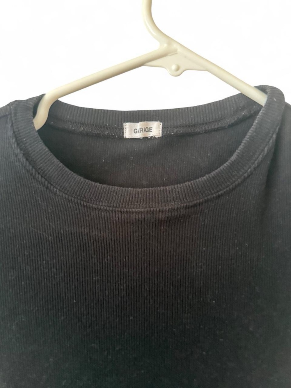 Garage Black Ribbed Crewneck Mini Dress